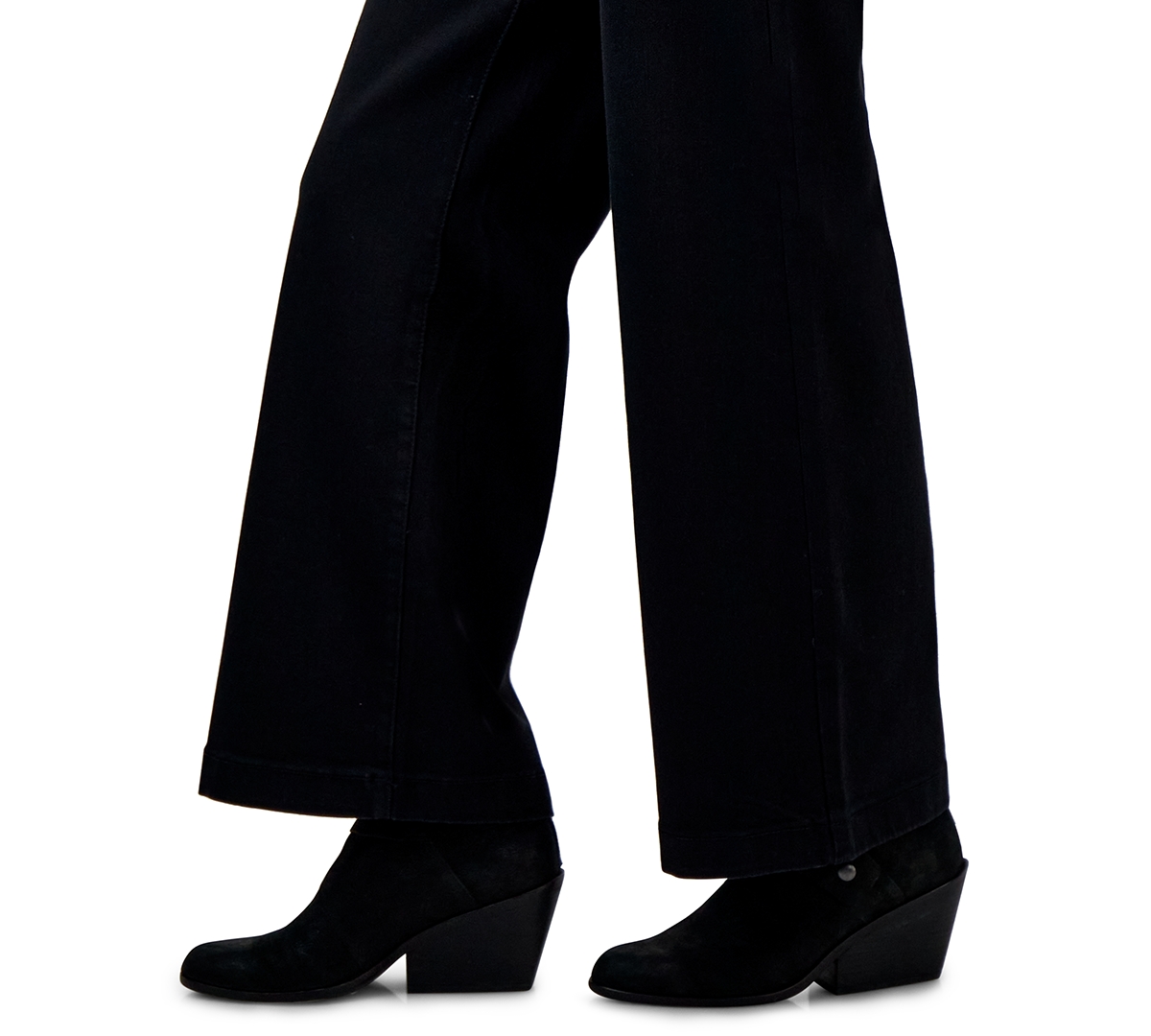 Style & Co Petite High-rise Wide-leg Jeans, Created For Macy's In Black