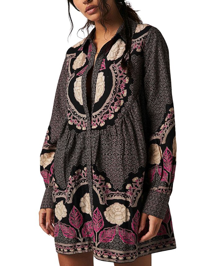 Long Sleeve Paisley - Mixing It Up Mini Dress by Free People