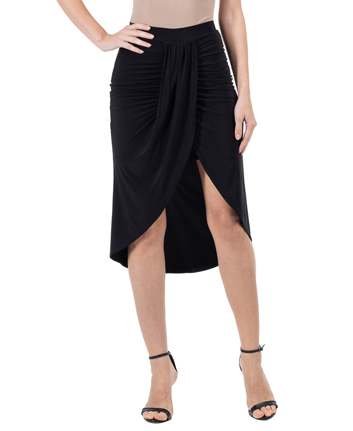24seven Comfort Apparel Women's Knee Length Skirt In Black