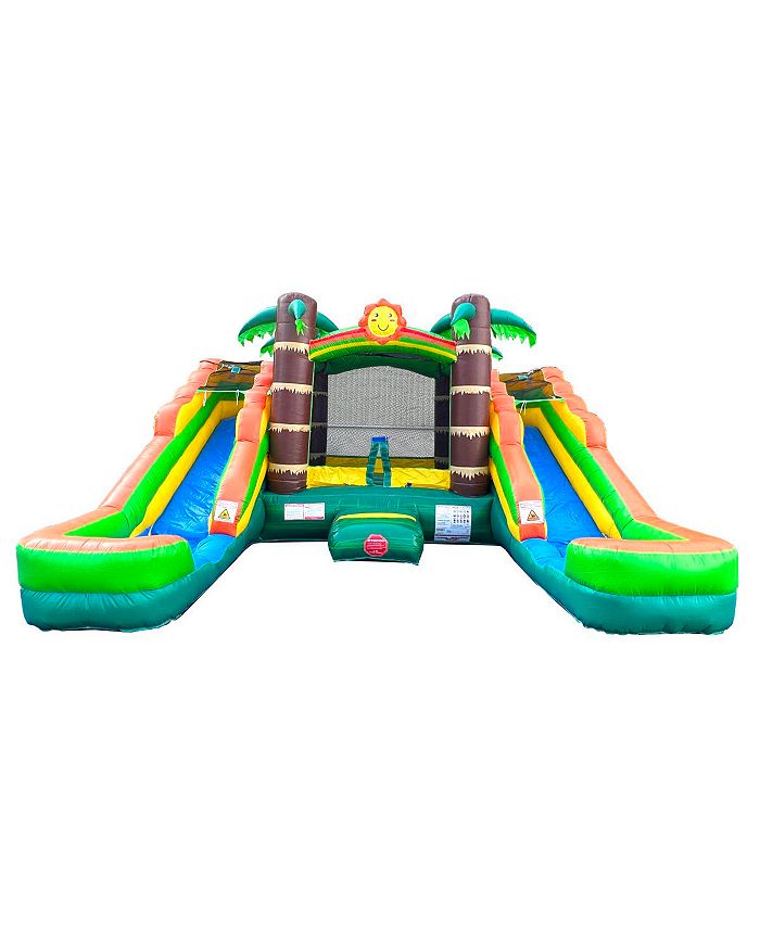Pogo Bounce House Inflatable Bounce House and Double Slide Combo Unit ...
