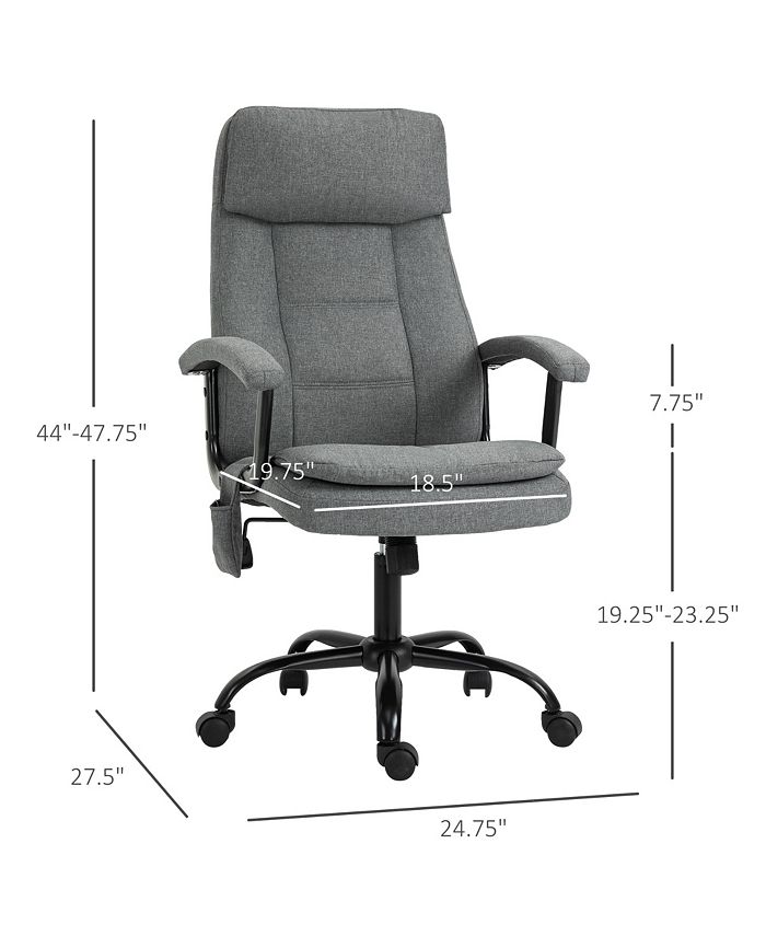 Vinsetto Executive Ergonomic Massage Office Chair with 2-Point Lumbar ...