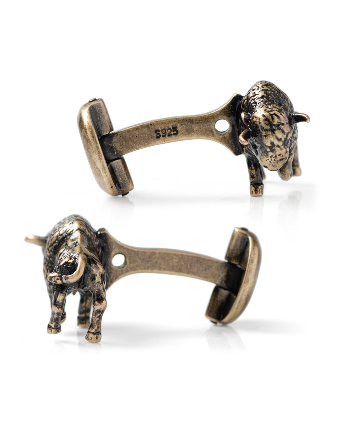 Shop Ox & Bull Trading Co. Men's Antique-like Bison Cufflinks In Bronze