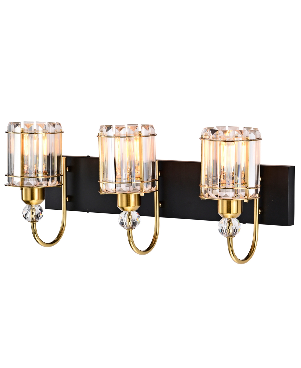 Home Accessories Gambit 22" 3-light Indoor Wall Sconce With Light Kit In Matte Black And Brass