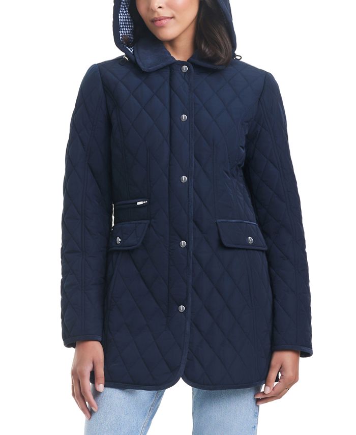 Jones New York Women's Hooded Quilted Coat - Macy's