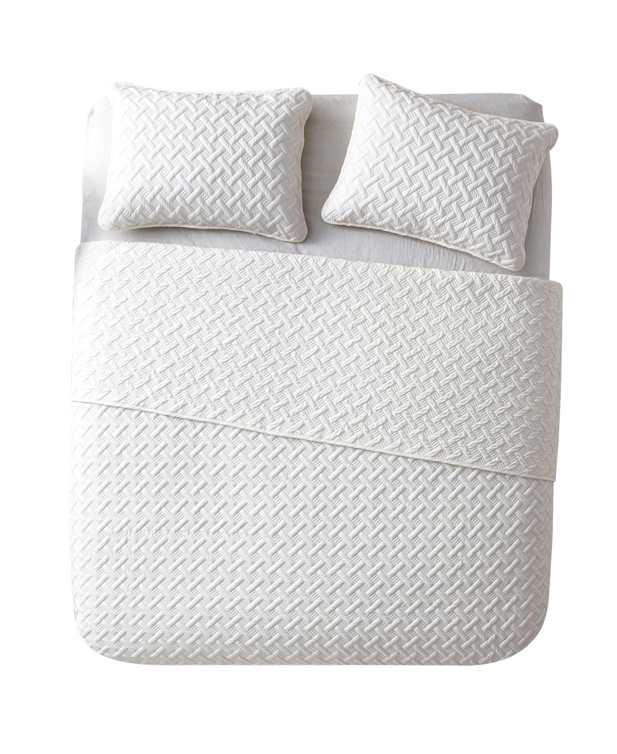 Vcny Home Nina Embossed 2-pc.quilt Set, Twin In White