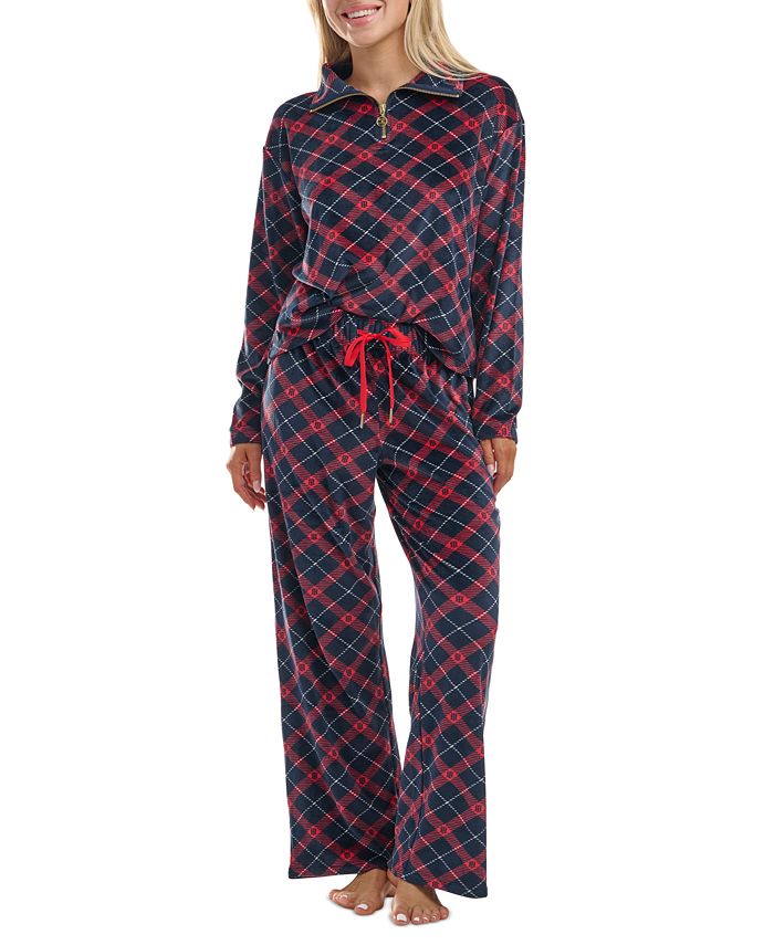 Tommy Hilfiger Women\'s 2-Pc. Velour - Printed Pajamas Set Macy\'s