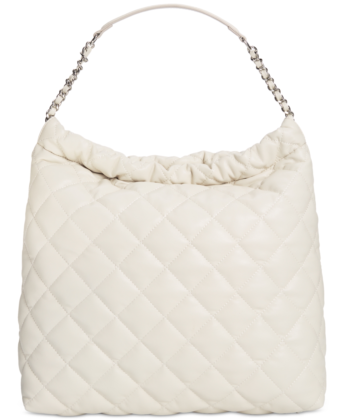 Inc International Concepts Kyliee Quilted Faux Leather Large Shoulder Bag, Created For Macy's In Bone