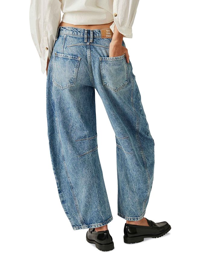 Free People Women's Lucky You High-Rise Barrel Jeans - Macy's
