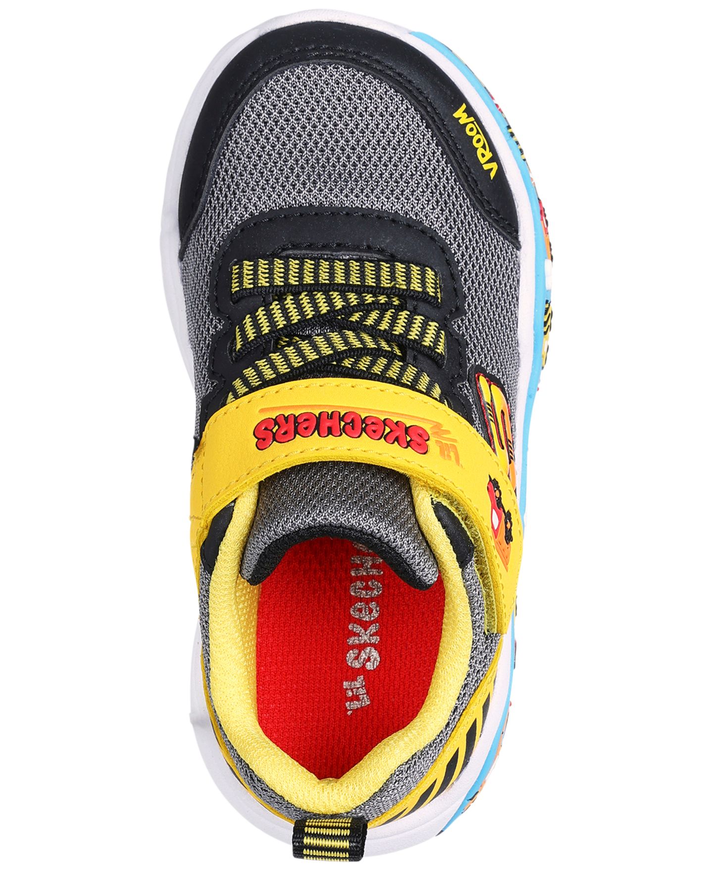 Детские повседневные кроссовки Skechers Play Scene для мальчиков с регулируемым ремешком, цвет: Чёрный / Жёлтый — фото 4