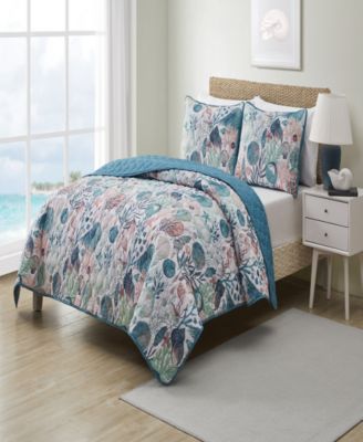 Ivory Coast Disperse Print Reversible Quilt Set Collection
