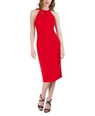 Halter-Neck Sleeveless Sheath Dress