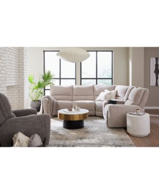 Shop Macy's Deklyn Zero Gravity Fabric Sectional Collection Created For Macys In Brown