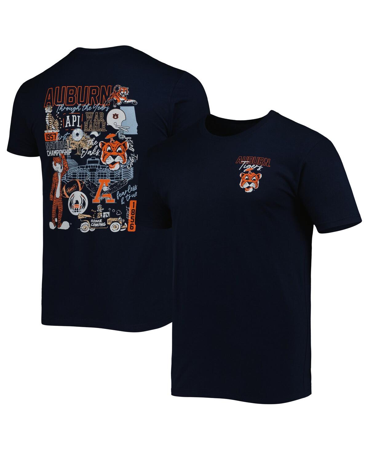Shop Image One Men's Navy Auburn Tigers Vintage-like Through The Years 2-hit T-shirt