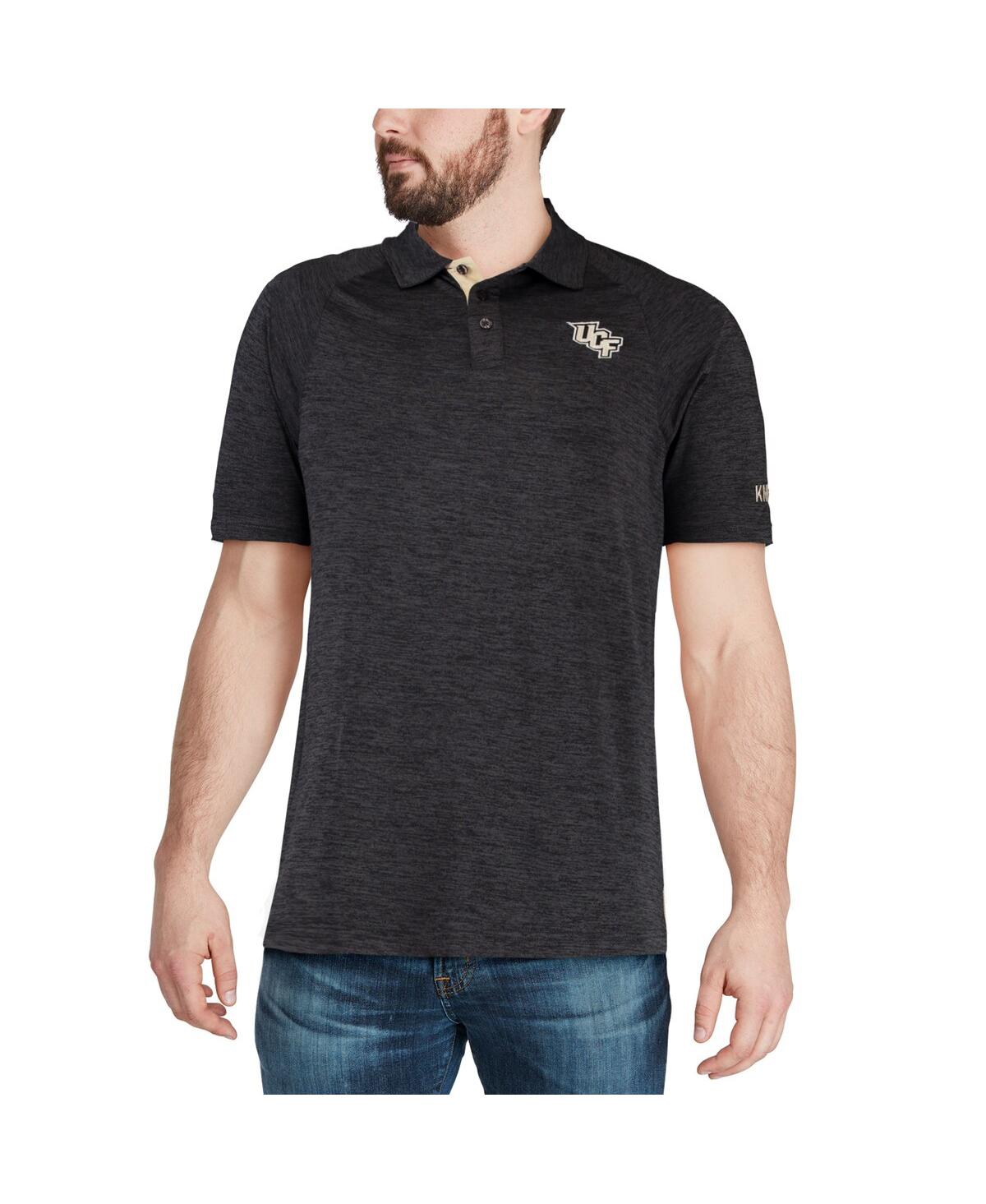 Colosseum Heathered Black Ucf Knights Down Swing Polo In Heather Black