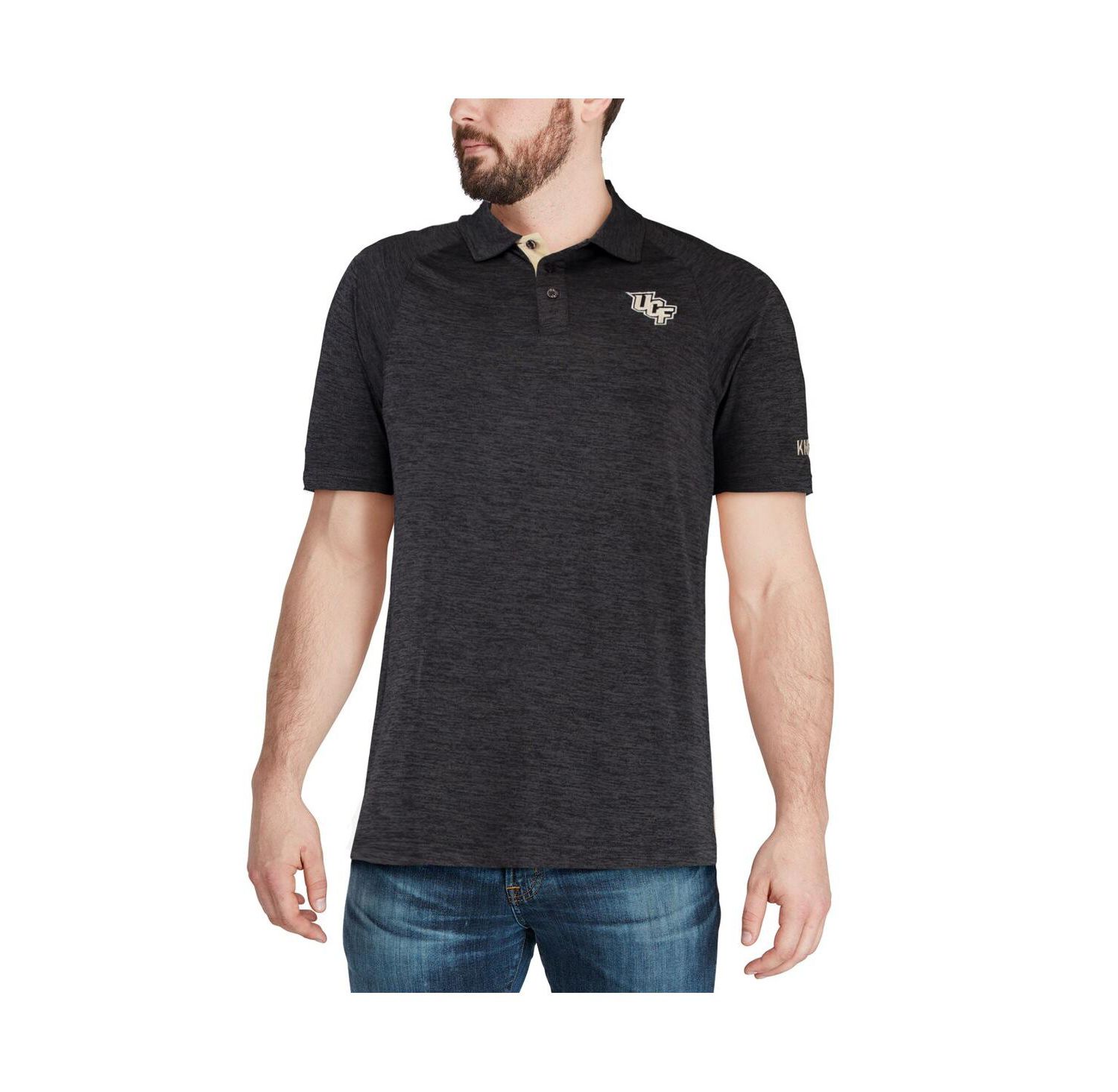 Men's Heathered Black UCF Knights Down Swing Polo Shirt
