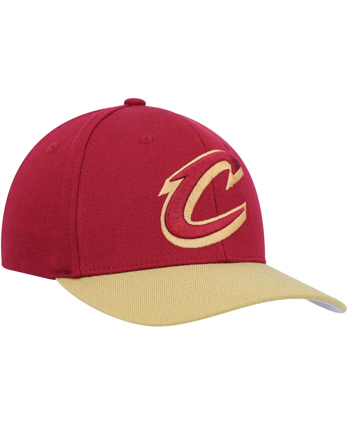Shop Mitchell & Ness Men's  Wine, Gold Cleveland Cavaliers Mvp Team Two-tone 2.0 Stretch-snapback Hat In Wine,gold
