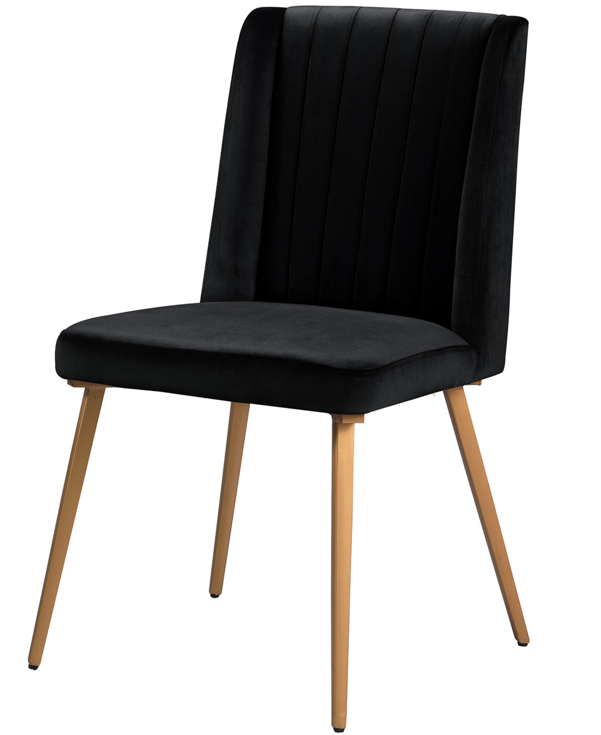 Best Master Furniture Newport Velvet with Metal Legs Dining Chairs, Set of 2