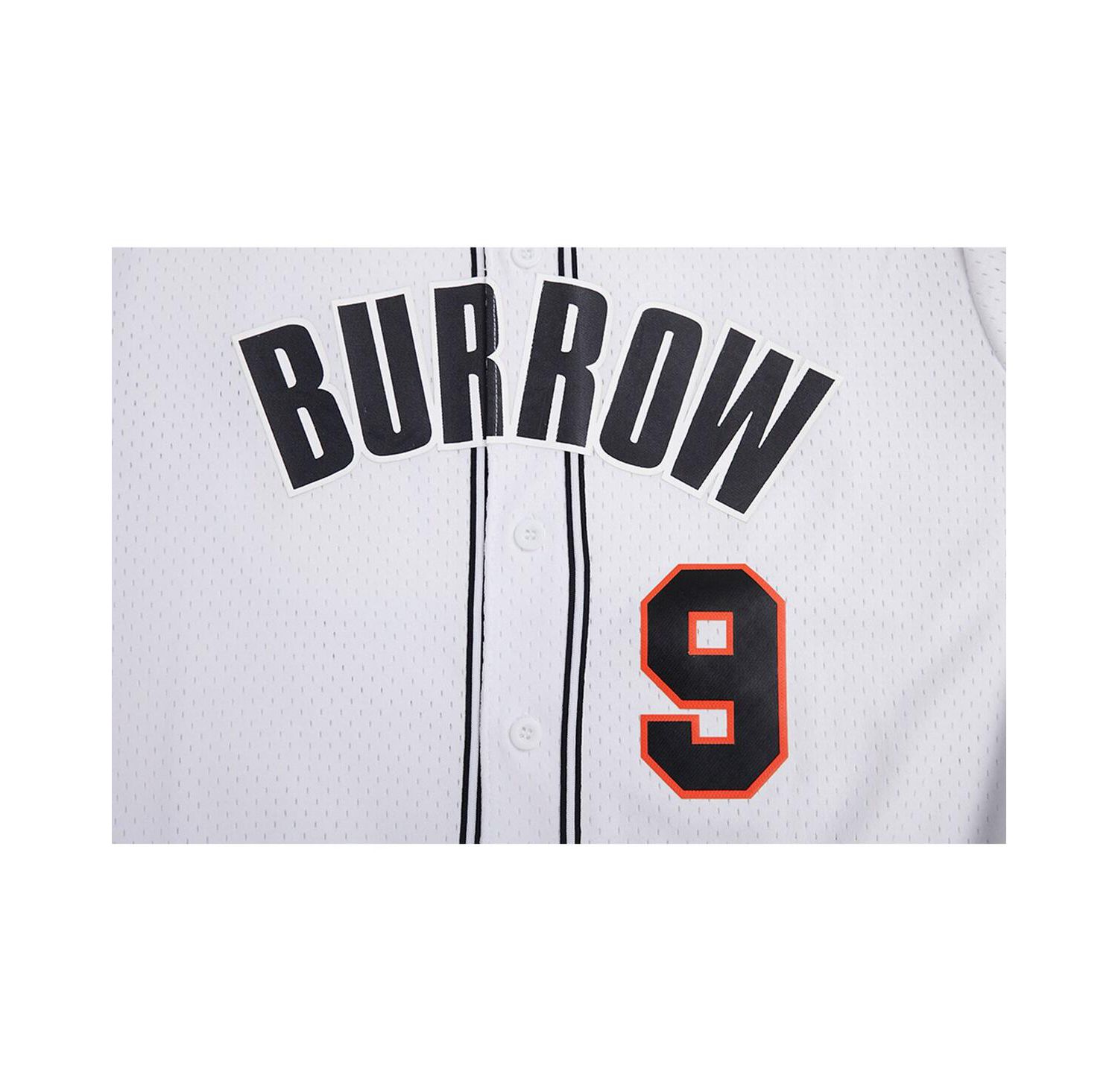 Men's Joe Burrow White Cincinnati Bengals Baseball Player Button-Up Shirt