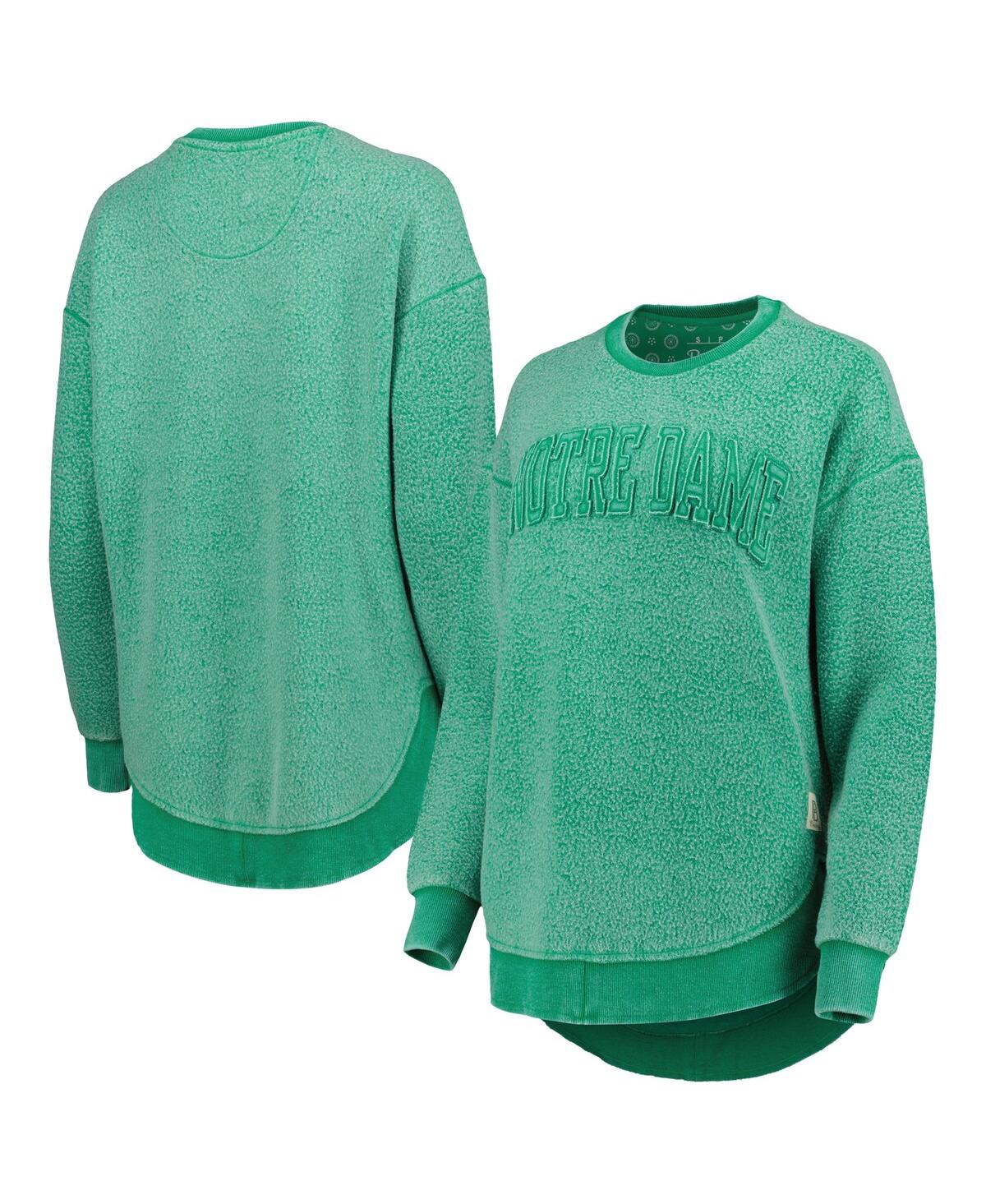 Pressbox Women's  Green Notre Dame Fighting Irish Ponchoville Pullover Sweatshirt