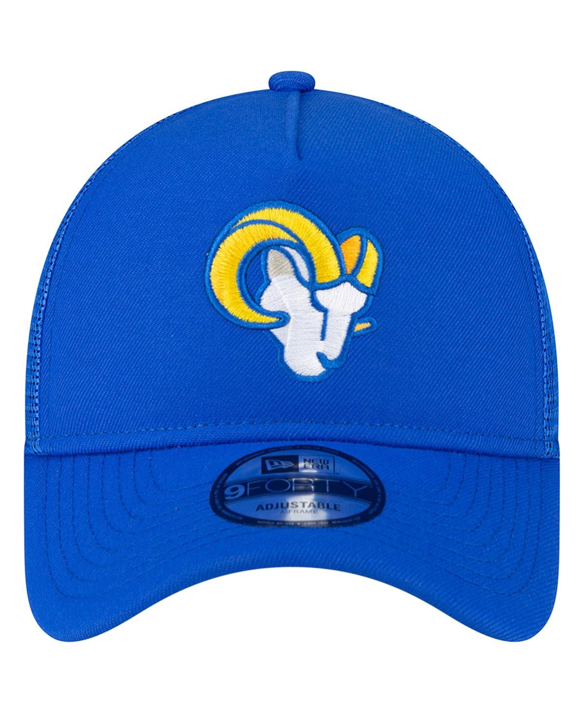 Shop New Era Men's  Royal Los Angeles Rams A-frame Trucker 9forty Adjustable Hat