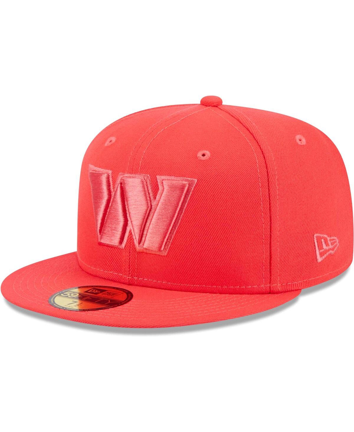 New Era Red Washington Commanders Color Pack Brights 59fifty Fitted Hat In Red