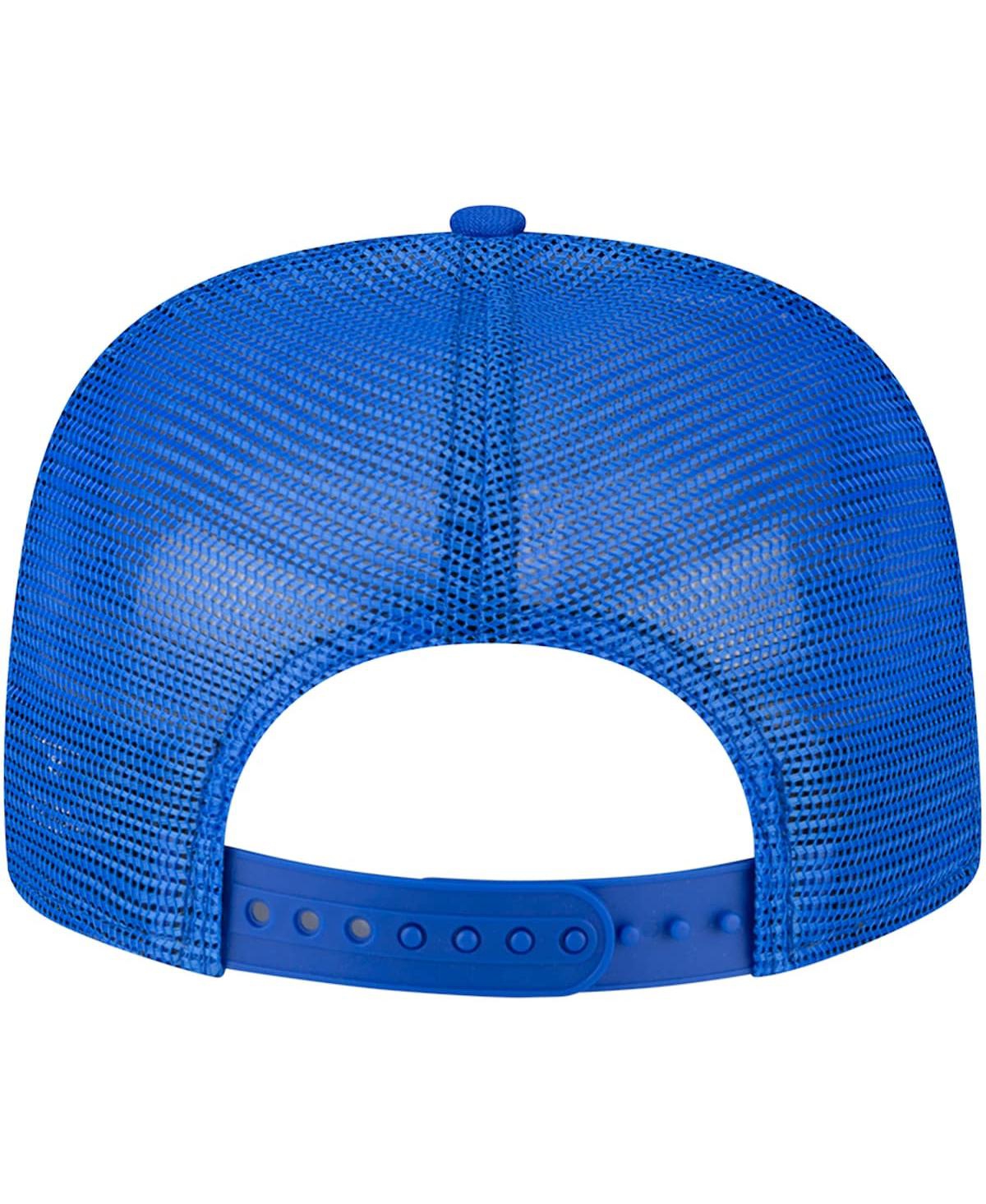 Men's New Era Royal Los Angeles Rams Striped A-Frame 9FIFTY Trucker Snapback Hat - Royal