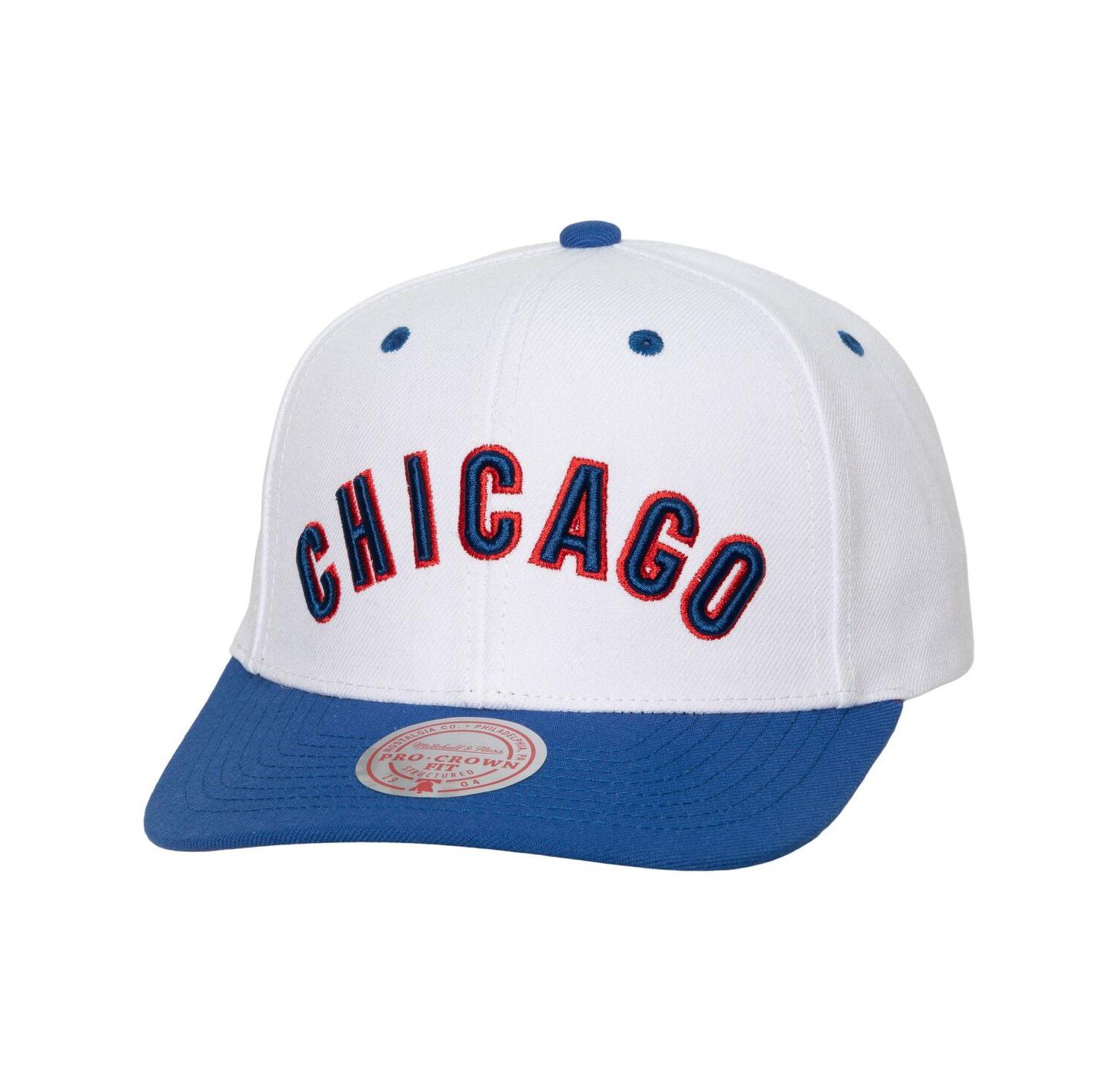 Men's White Chicago Cubs Cooperstown Collection Pro Crown Snapback Hat