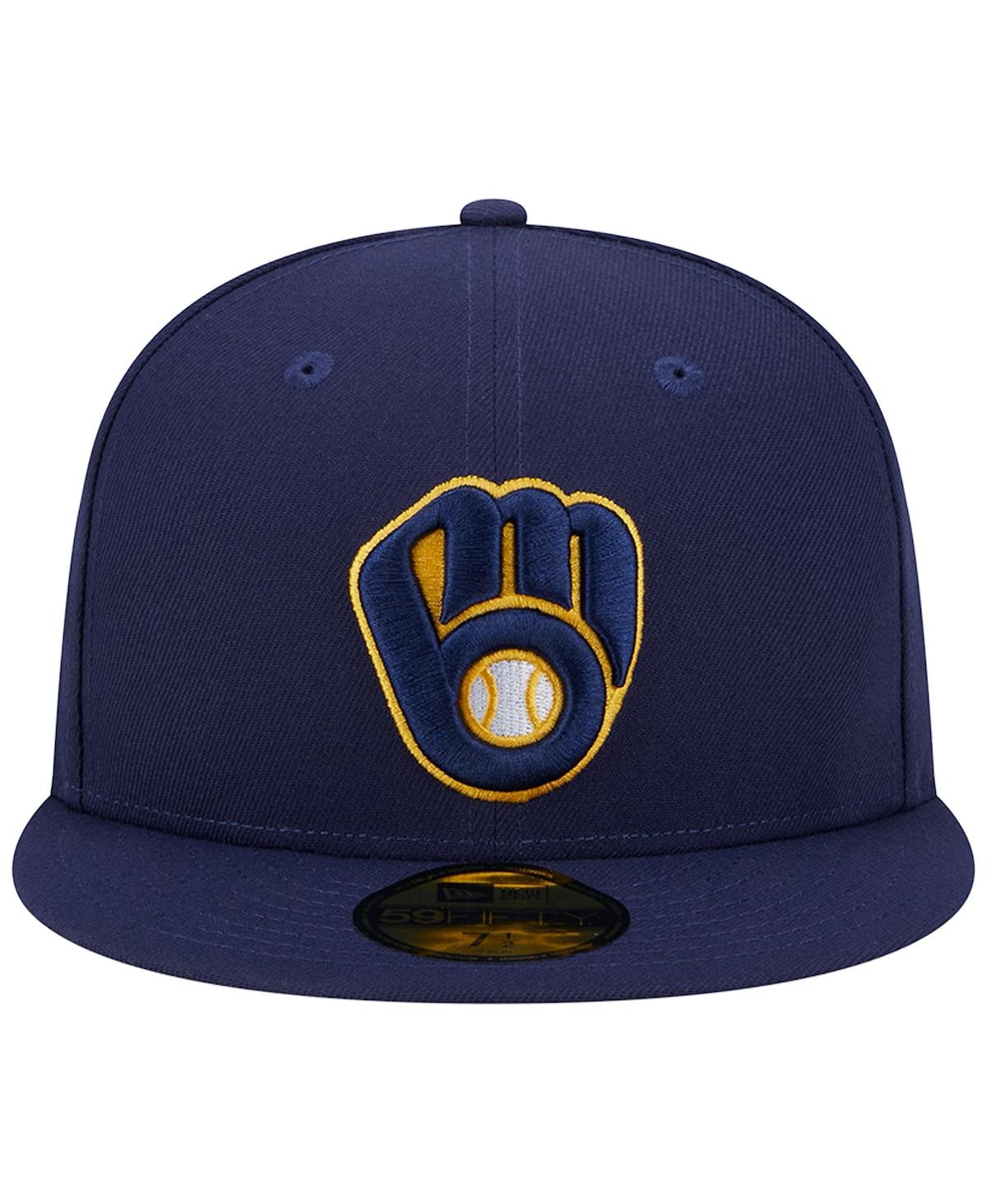 Men's New EraMilwaukee Brewers 50th Anniversary Team Color 59FIFTY Fitted Hat - Navy