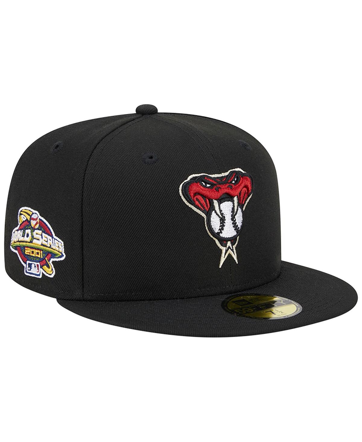 New Era Men's  Black Arizona Diamondbacks Alternate Logo 2001 World Series Team Color 59fifty Fitted In Black