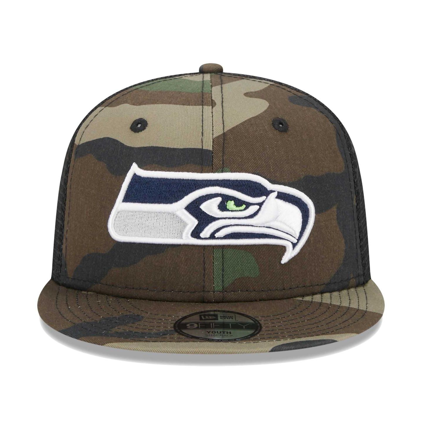 Детская кепка New Era Camo Seattle Seahawks Main Trucker 9FIFTY Snapback Hat — фото 3
