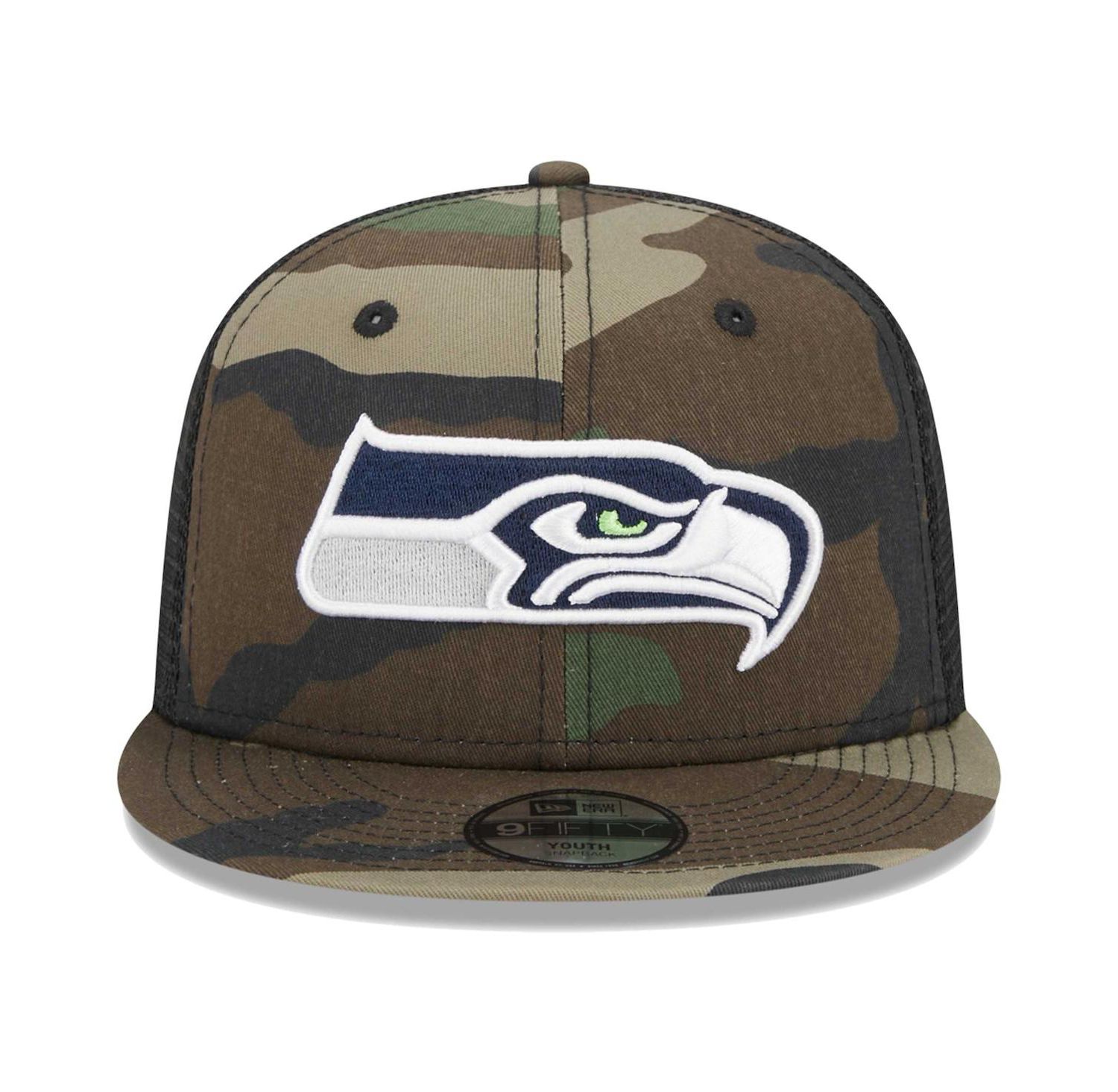 Big Boys and Girls Camo Seattle Seahawks Main Trucker 9FIFTY Snapback Hat