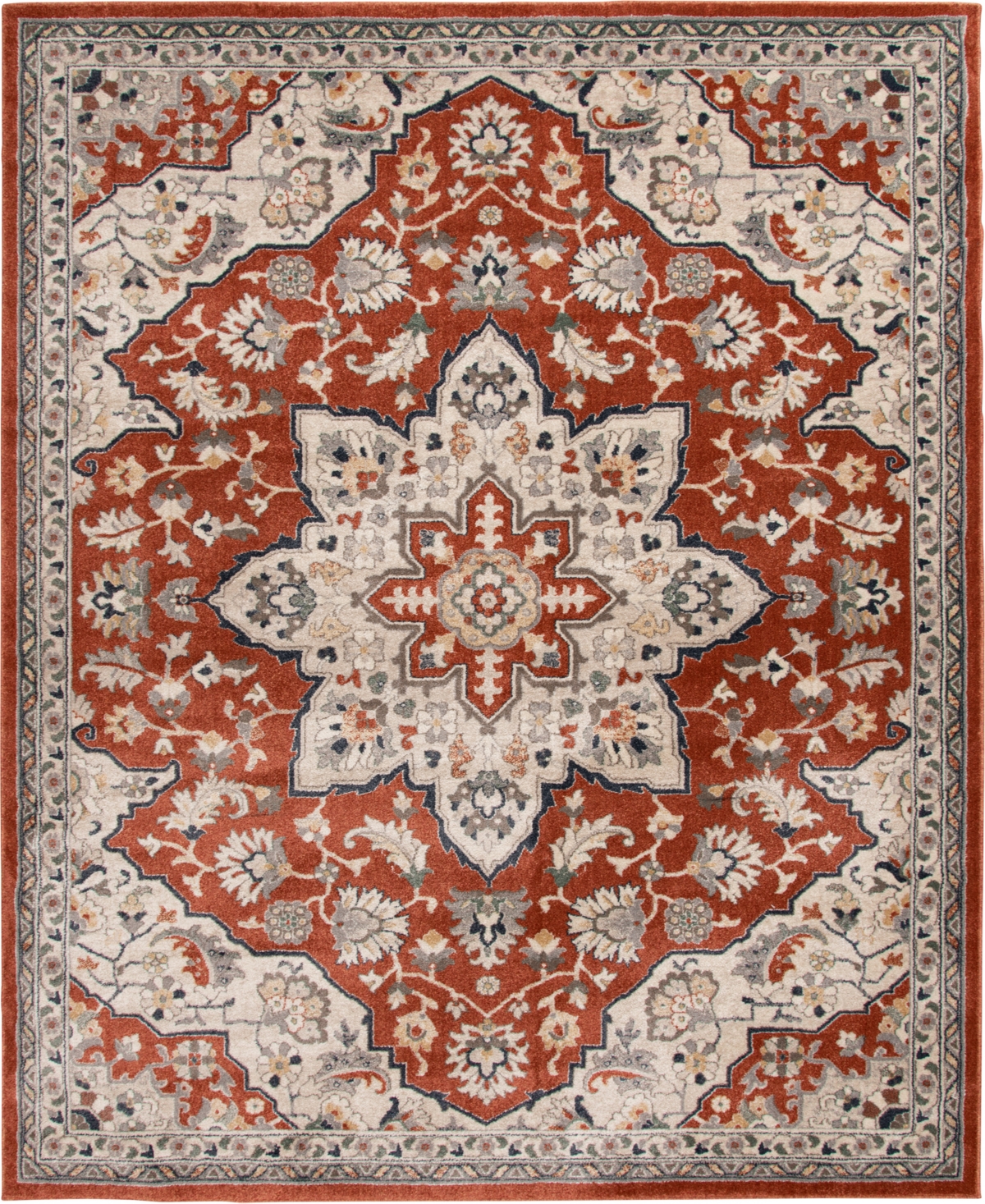 Km Home Poise Pse-7230 7'10" X 9'10" Area Rug In Paprika