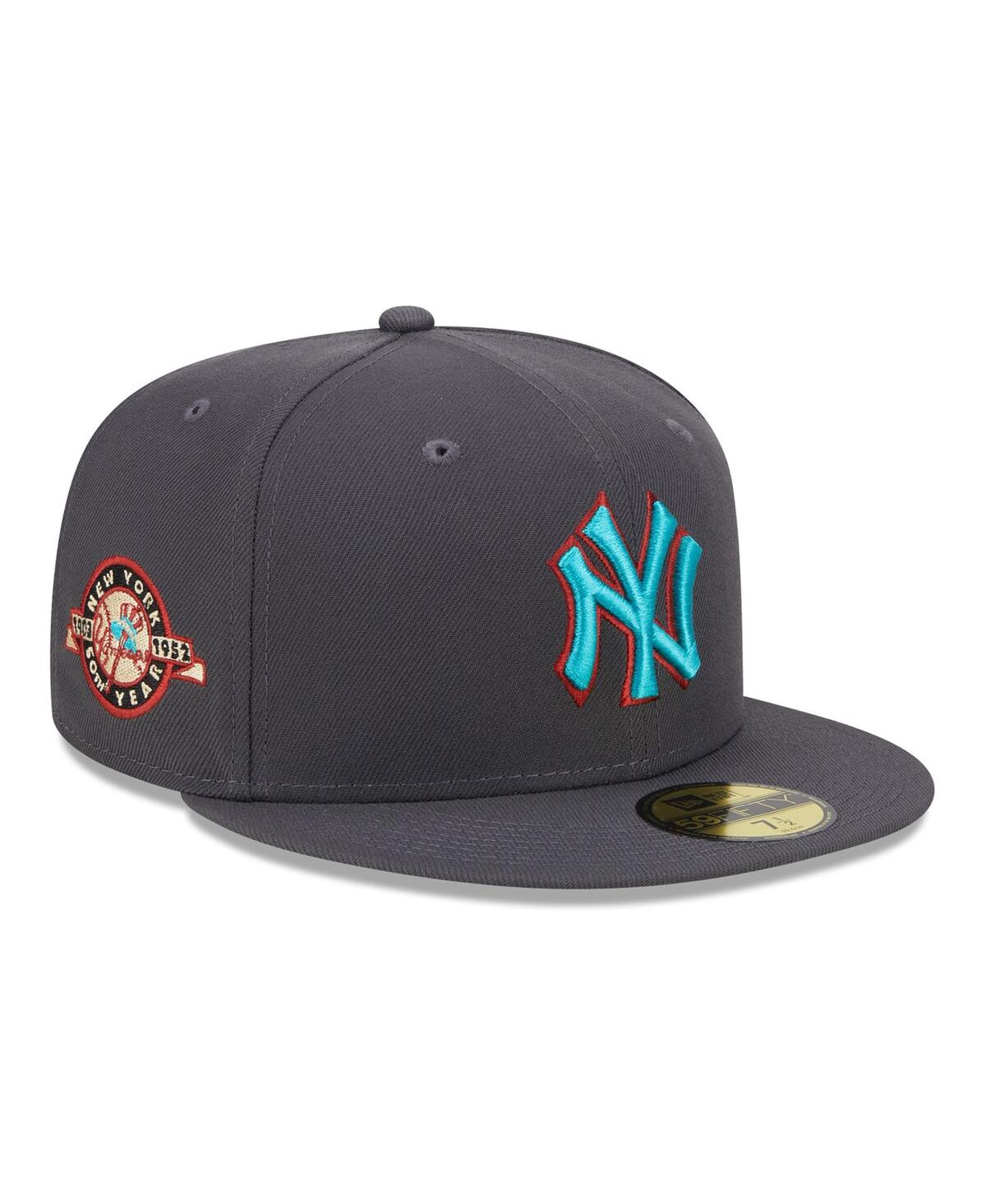 Men's New EraNew York Yankees Print Undervisor 59FIFTY Fitted Hat - Graphite