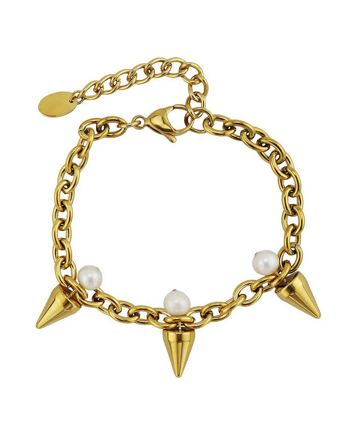 Rebl Jewelry Santana Spike and Pearl Bracelet - Macy's