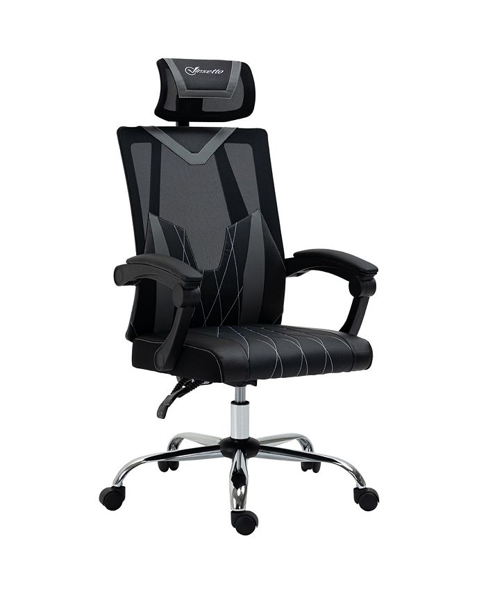 Vinsetto Adjustable Swivel Office Chair with Rotate Headrest & Lumbar Support Macy's