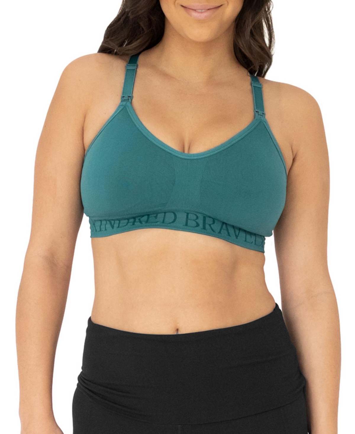 Women's Busty Sublime Hands-Free Pumping & Nursing Sports Bra - Fits Sizes 28E-40I - Teal