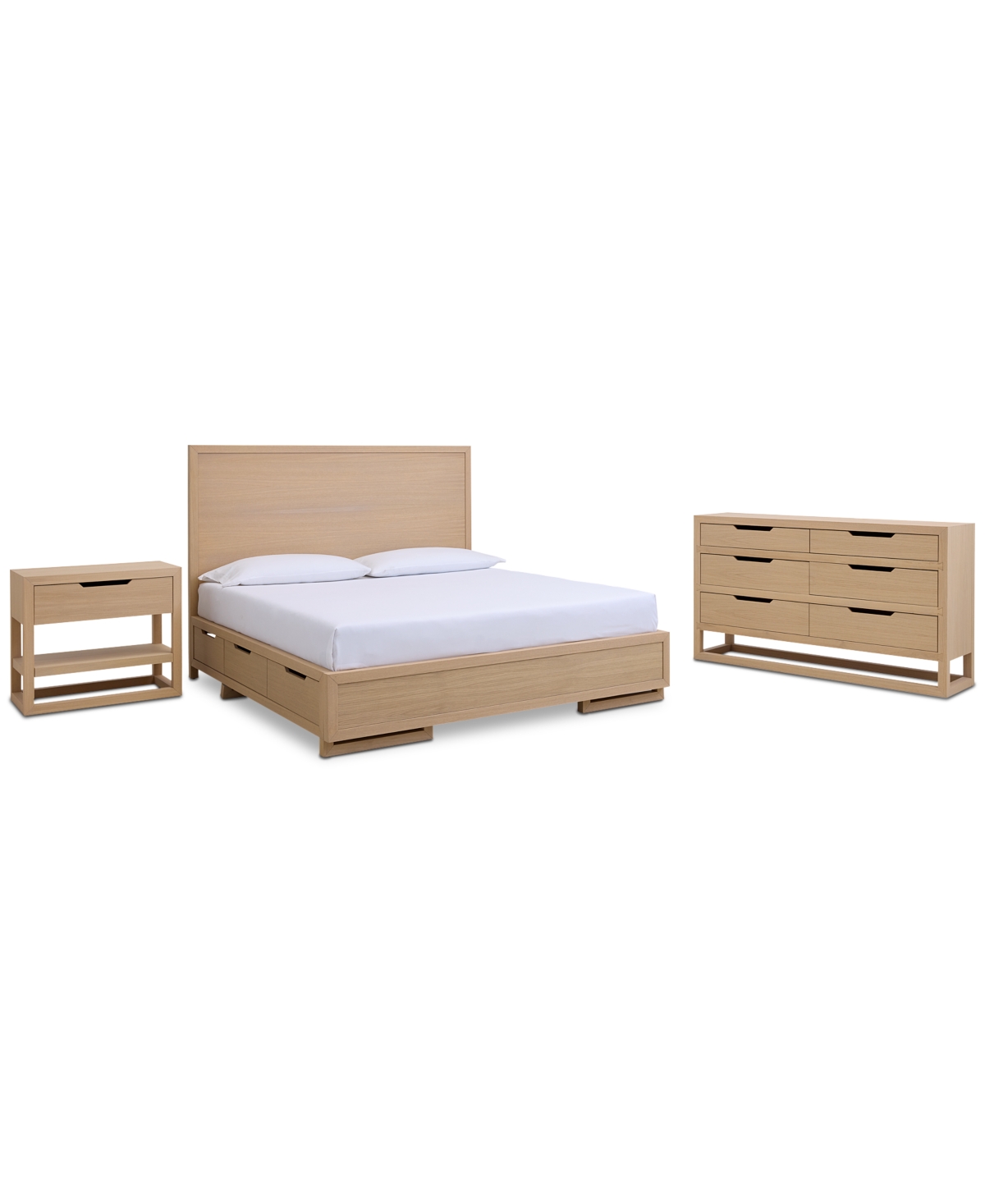Drexel Atwell 3pc Bedroom Set (king Storage Bed + Dresser + Nightstand) In No Color