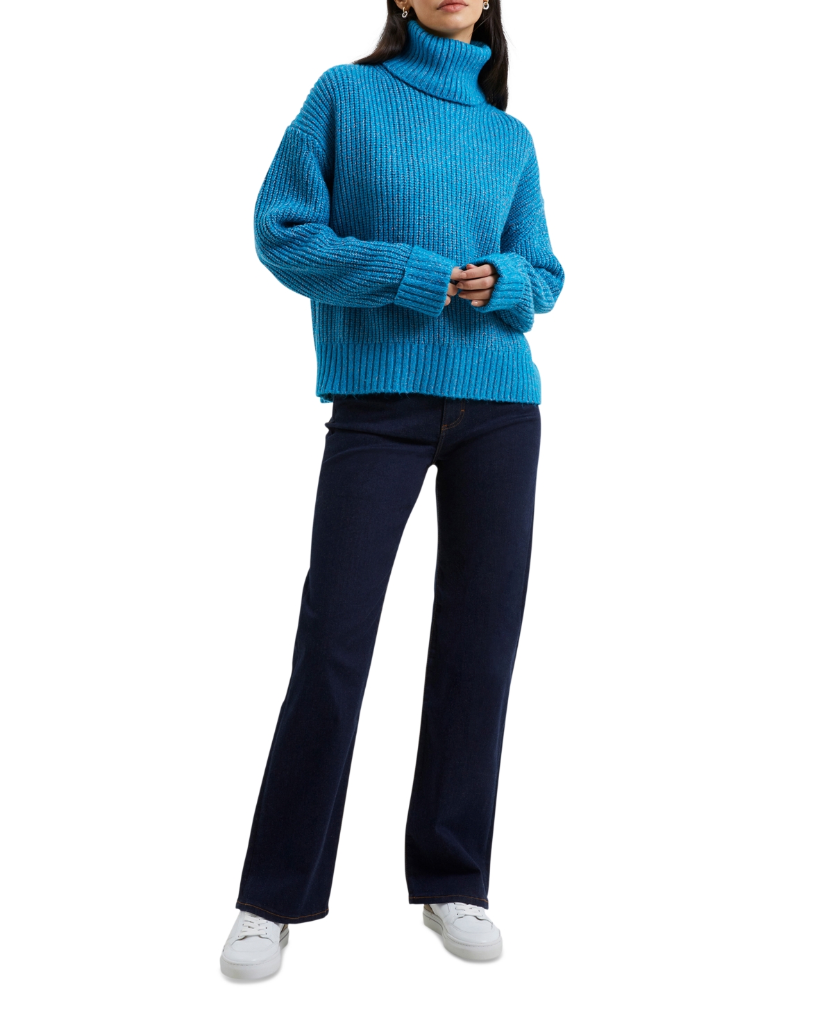 Shop French Connection Women's Jayla Turtleneck Sweater In Blue Jewel