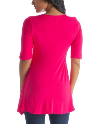 Women's Elbow Sleeve Swing Tunic Top