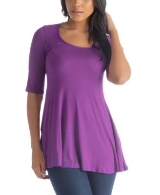 Women's Elbow Sleeve Swing Tunic Top