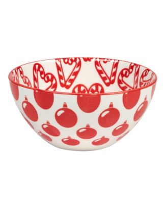 Peppermint Candy 13 oz All Purpose Bowls Set of 6, Service for 6
