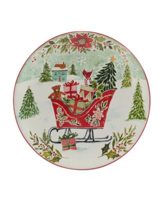 Сертифицированный международный набор десертных тарелок Joy of Christmas 9 дюймов из 4-х