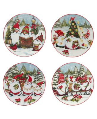 Christmas Gnomes 16 piece Dinnerware Set, Service for 4