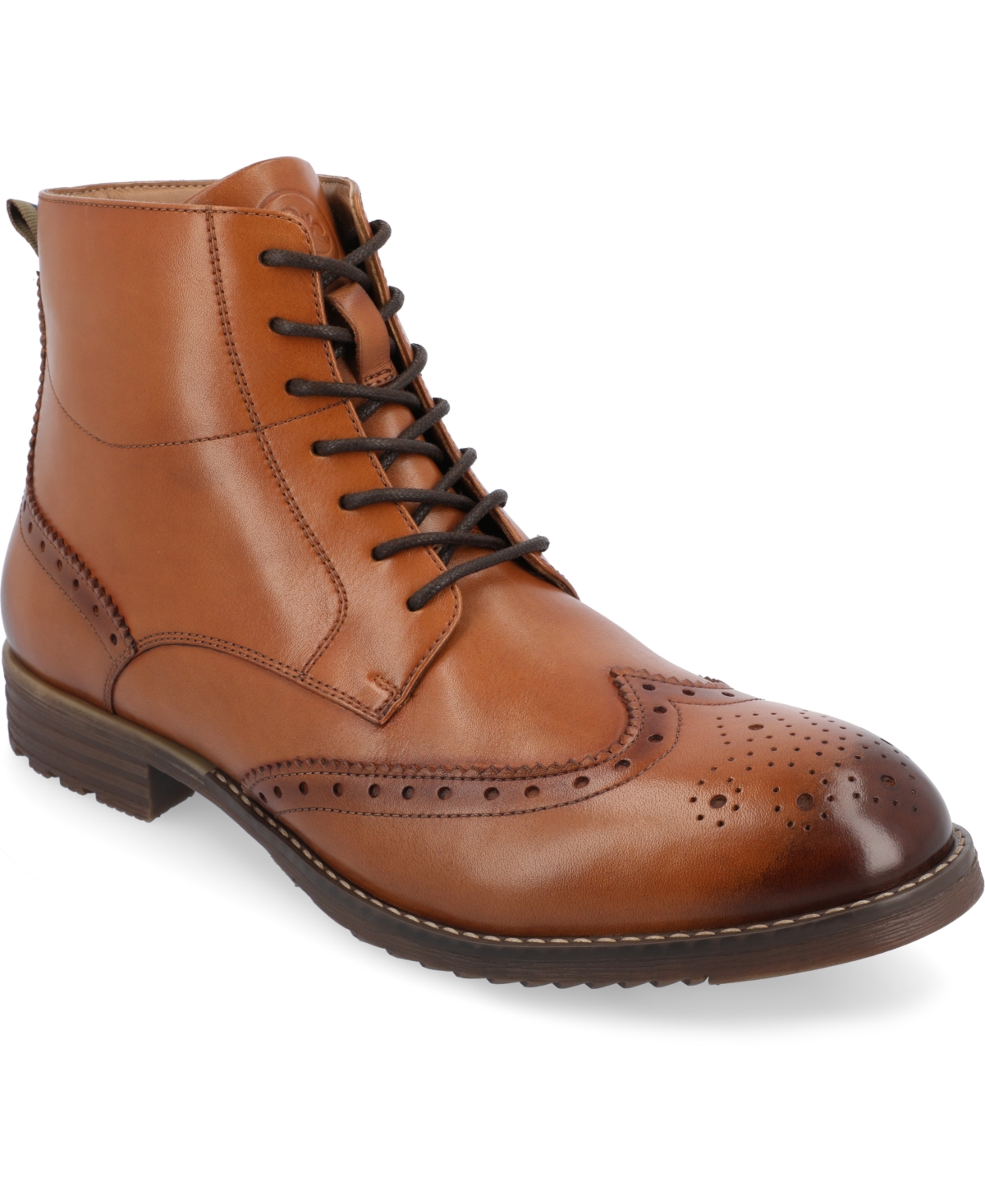 Shop Thomas & Vine Men's Edison Tru Comfort Foam Wingtip Ankle Boots In Cognac