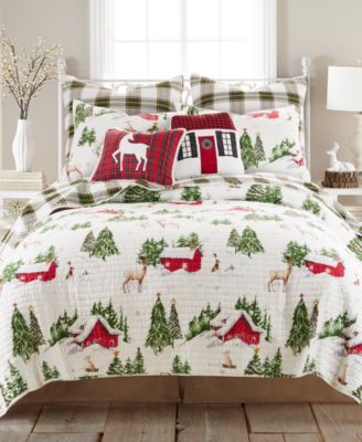 Levtex Home Merry Bright Tatum Pines Reversible Quilt Sets In Red,green