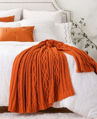 Lifestyle Cable Knit Chenille Throw, 51" x 67"