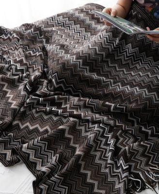 Lifestyle Colorful Chevron Bohemian Knit Throw, 51" x 80"