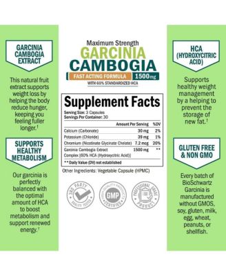 Garcinia Cambogia Weight Loss Pills - 1500mg HCA Pure Extract - Fast Acting Appetite Suppressant - Fat Burner for Women and Men to Help Lose Weight - Carb Blocker Metabolism Diet Pill - 90 Capsules