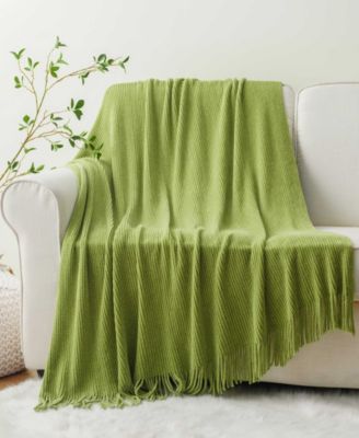 Classic Textured Ribbed Knit Throw, 50" x 60"