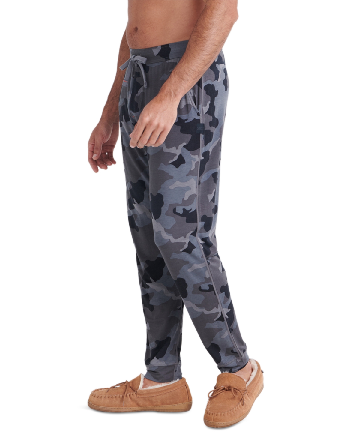 Saxx Men's Snooze Relaxed-fit Camouflage Sleep Pants In Supersize Camo- Dk Chrcl
